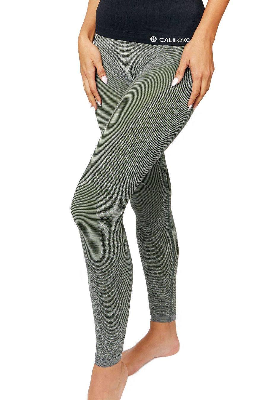 CALILOKO - Oceanside Long Compression Tights for Women - UPF 50+ Sun Protection & Muscle Recovery - Perfect for Yoga, Running & Post-Workout Recovery
