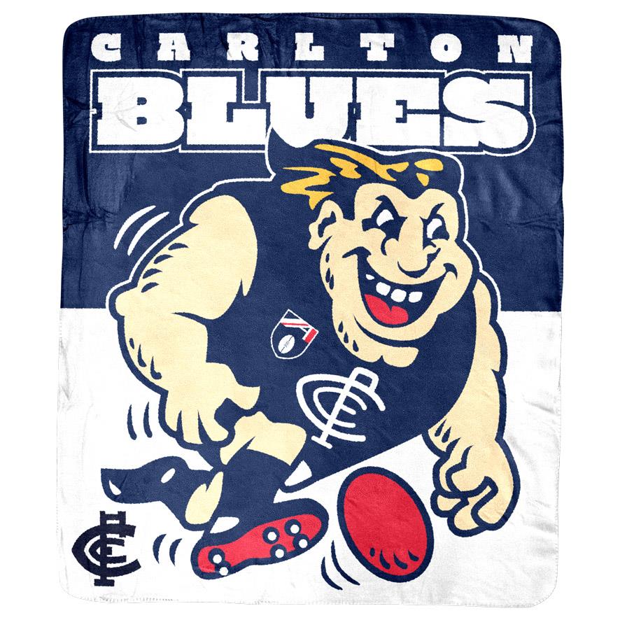 Carlton Blues AFL Coral Fleece Rug - Soft & Cozy Team Blanket for Home, Office, or Game Day Decor