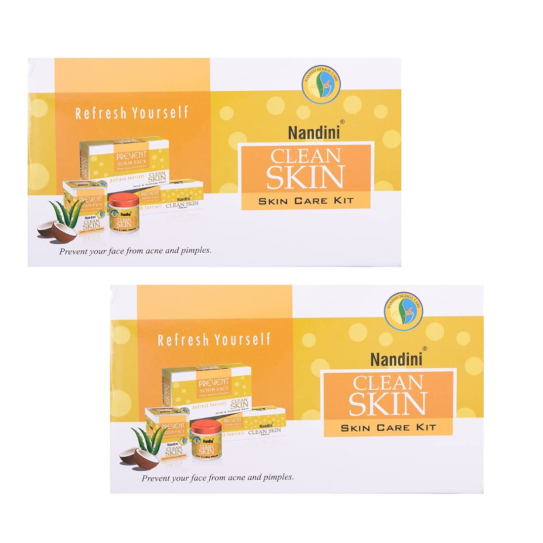 Nandini Clean Skin Facial Kit - 120g (Pack of 2) | Deep Cleansing & Exfoliating Face Care Set for Glowing Skin | Perfect for Daily Skincare Routine & Spa Treatments