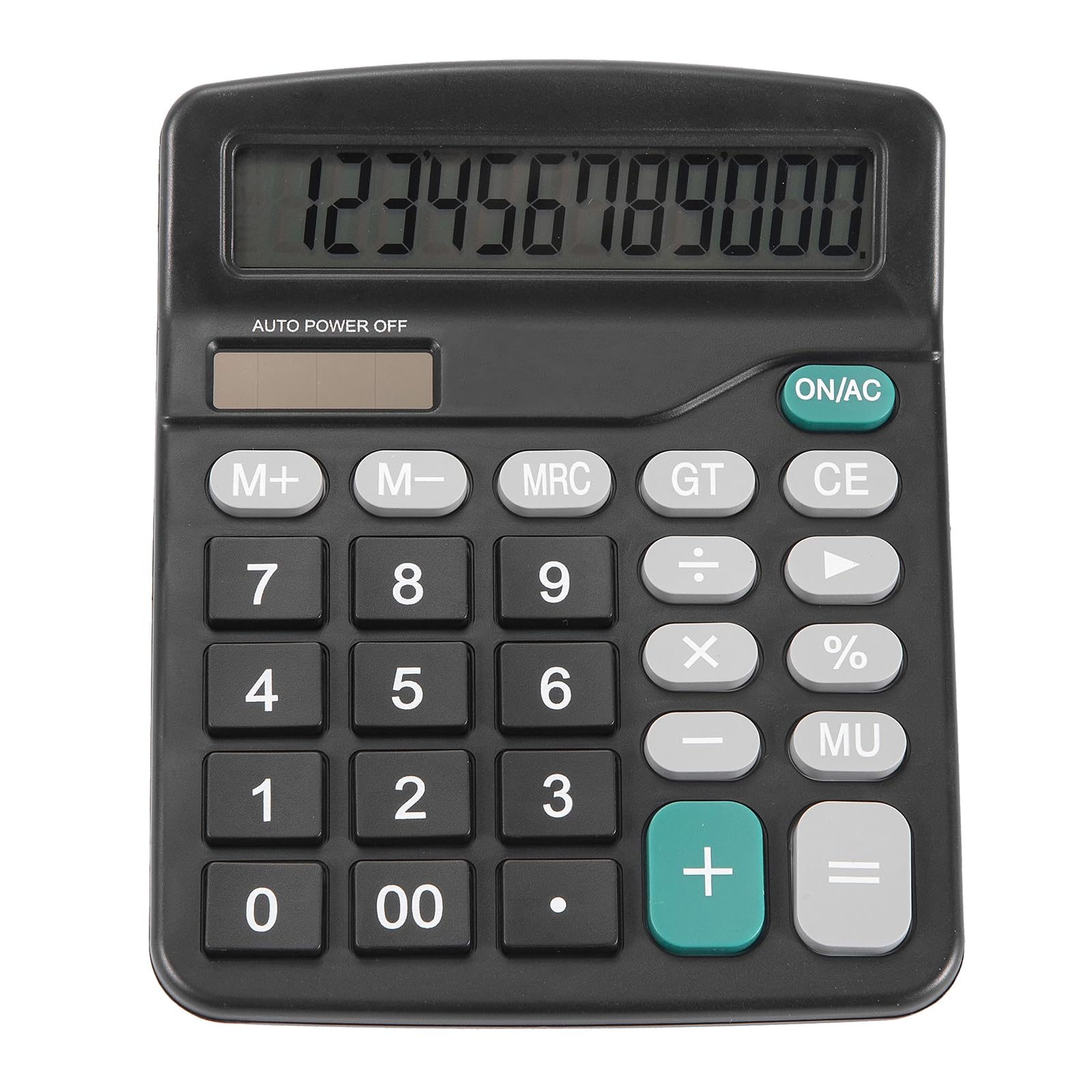 Upgraded 12-Digit Solar & Battery Dual Power Desktop Calculator with Large LCD Display & Sensitive Buttons - Perfect for Office, Home, School, Accounting & Business Use (Solar Black)