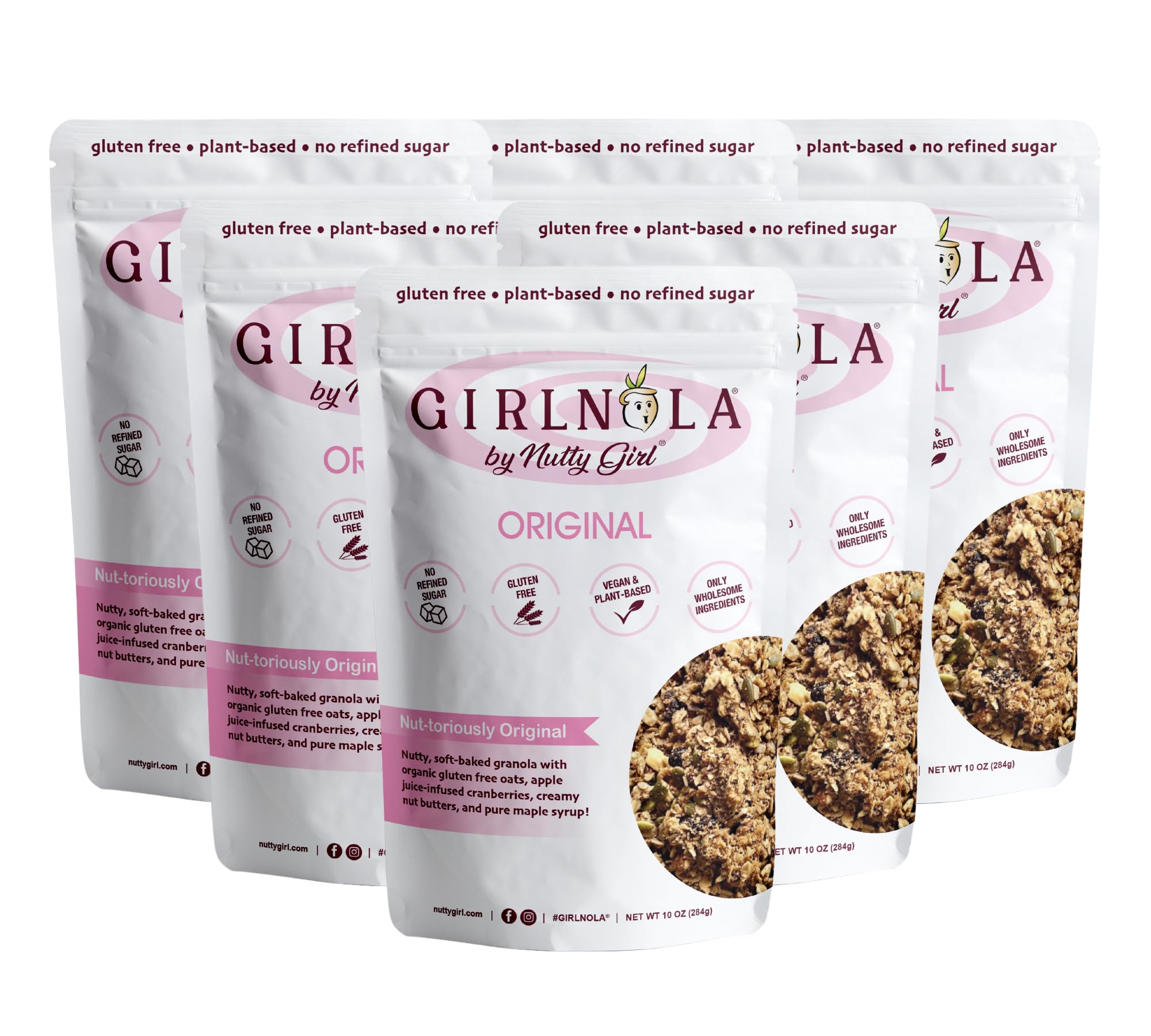 Nutty Girl Girlnola® Gluten-Free Granola - 6 Pack | Organic, Non-GMO, Vegan Snack for Breakfast, Hiking & On-the-Go Energy Boost