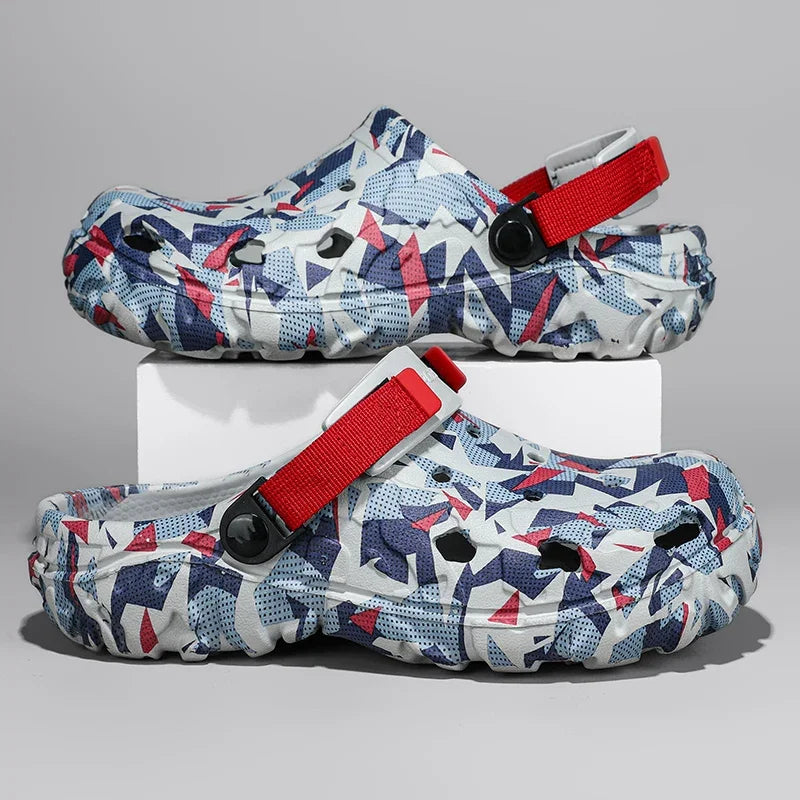 **Men's Comfortable EVA Slides - Lightweight Garden Slippers, Flat Sandals for Summer | Size 46-47 | Breathable Hole Design for Home, Outdoor & Beach Wear**