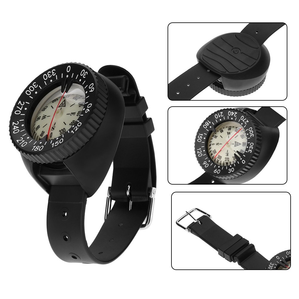 Waterproof Wrist Compass for Diving, Snorkeling, Kayaking, Canoeing, Hiking & Camping - Mini Survival Wristband Compass for Outdoor Adventures & Marine Navigation