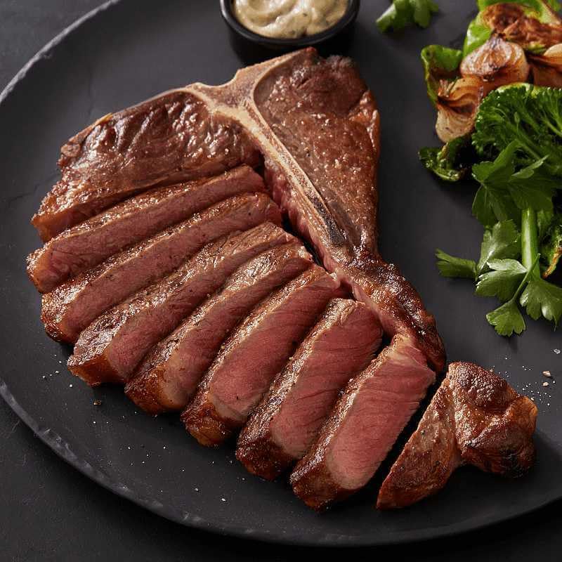 Premium T-Bone Steak - USDA Prime Beef with Juicy Strip & Tender Filet Mignon - Dry Aged 28 Days - Kansas City Steak Company (6 Pack, 20oz Each) - Perfect for Grilling, BBQ Parties & Fine Dining at Home