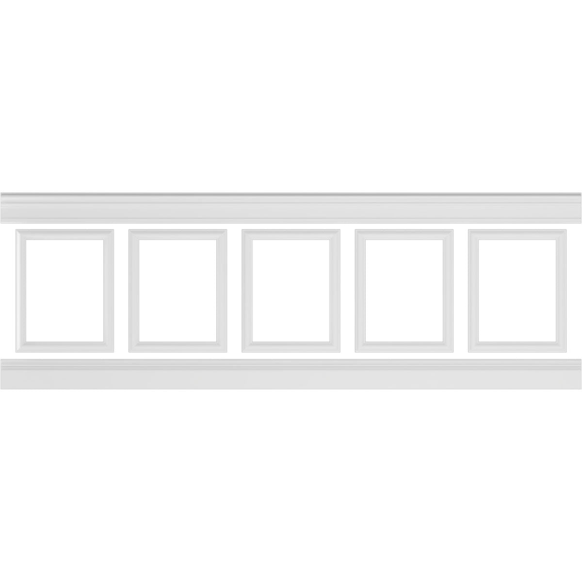 Ashford Traditional Wainscot Paneling Kit - 94.5 Inch Premium Wood Wall Paneling for Home & Office Decoration | Easy DIY Installation for Living Room, Bedroom, Dining Room & Hallway