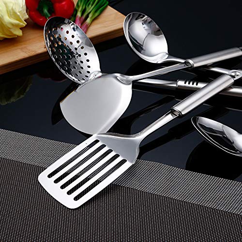 Premium 8-Piece Stainless Steel Kitchen Utensil Set - Cooking & Serving Spoons for Baking, Stirring, and Serving - Ideal for Home Chefs & Professional Kitchens