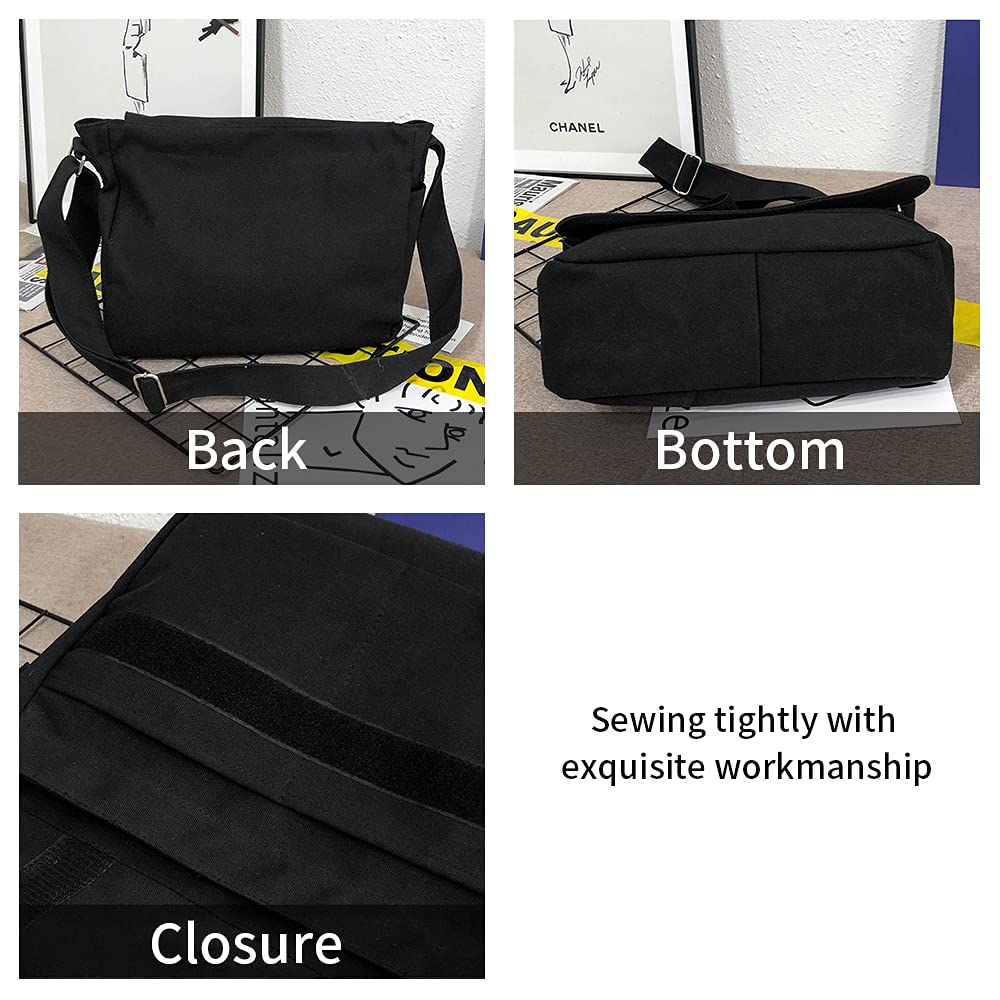 TopTie Classic Canvas Messenger Bag - Durable Unisex Shoulder Bag for Men & Women - Perfect for Work, Travel & Everyday Use
