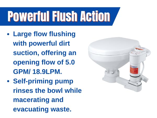 SEAFLO 24V Marine Toilet Conversion Kit - Manual to Electric Upgrade for Boats | Perfect for Sailboats, Yachts & Marine Sanitation Systems