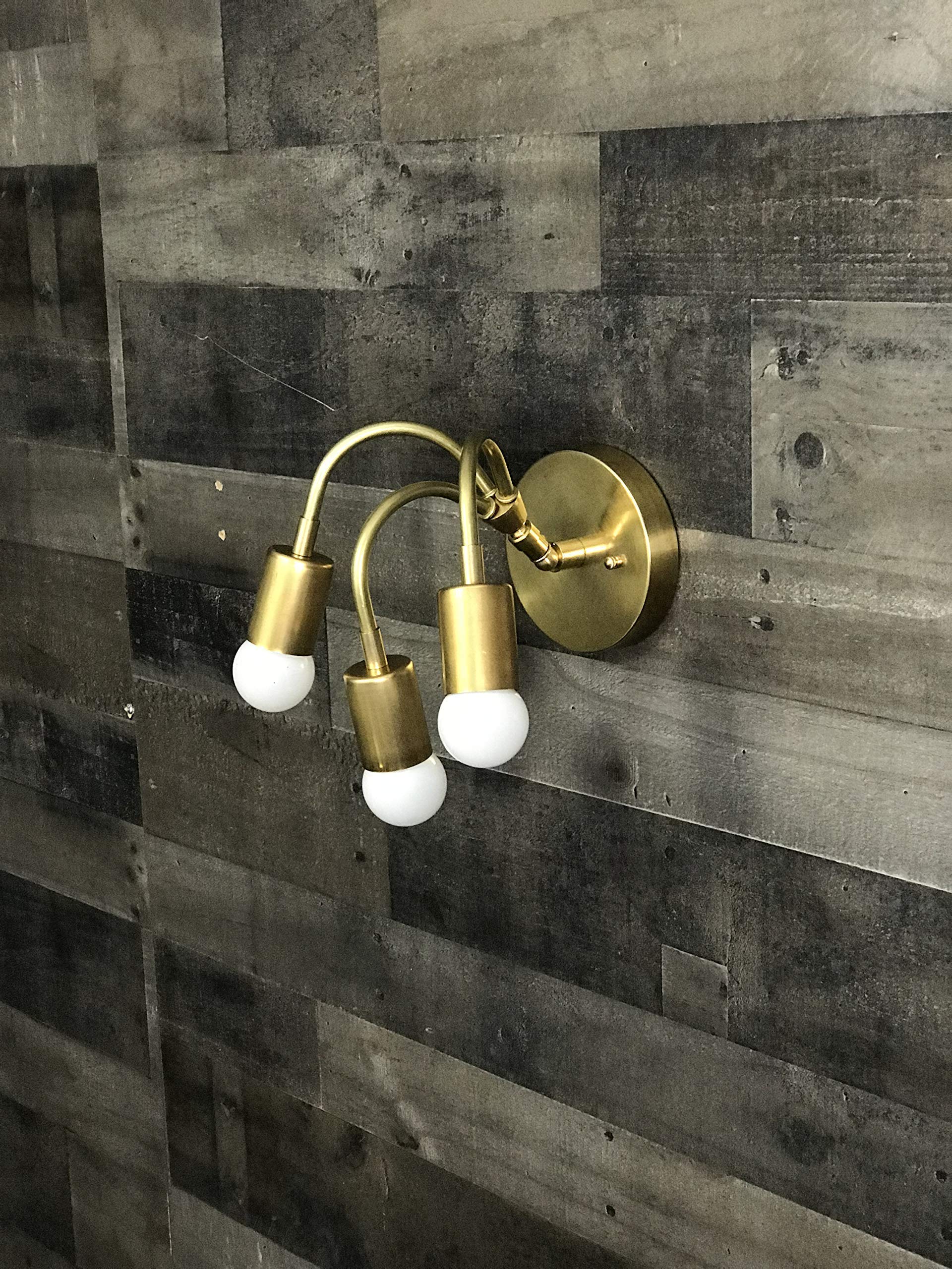 Medusa Adjustable Wall Sconce - Mid Century Modern Industrial 3-Light Vanity Bathroom Lighting Fixture for Bedroom, Hallway & Powder Room Decor