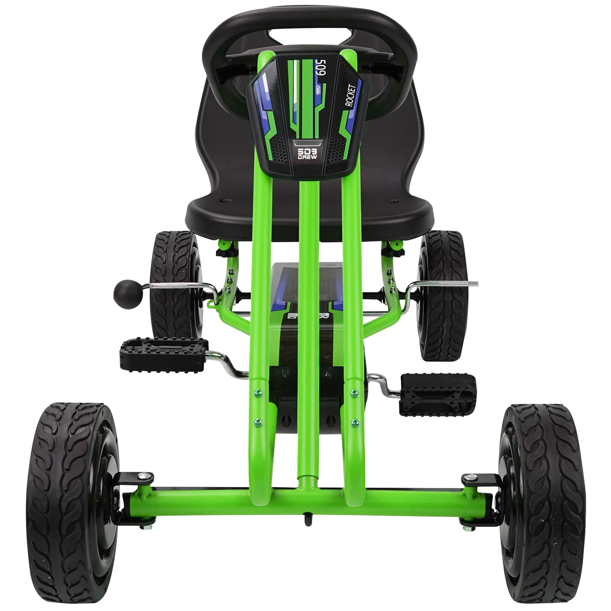 509 Crew Rocket Pedal Go Kart - Green | Adjustable Ergonomic Seat Go-Kart for Kids Ages 4-10 | Ride-On Toy for Boys & Girls with Sharp Handling | Outdoor & Backyard Fun | Birthday Gift Idea (U918005)
