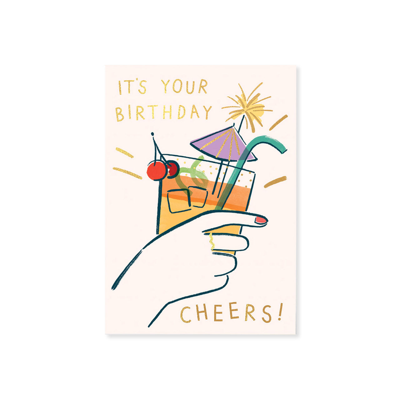 Happy Birthday Greeting Card - Elegant Cheers Design for Celebrations, Parties & Special Wishes | Perfect for Birthdays, Anniversaries & Milestones
