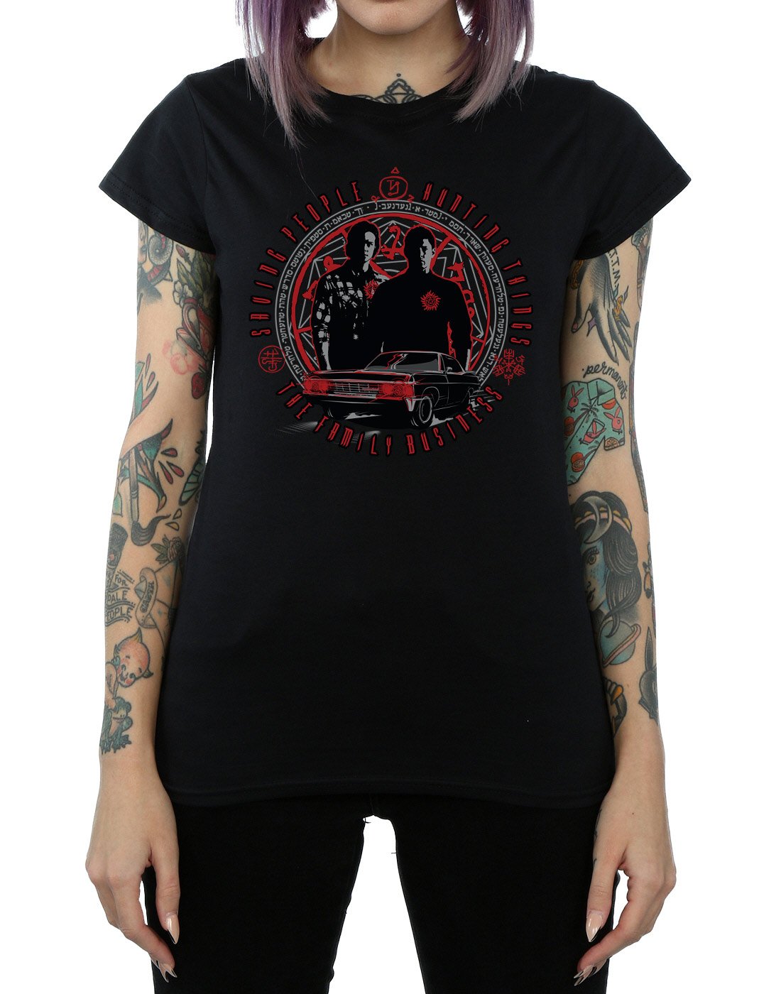 Supernatural TV Show Women's Family Business Graphic T-Shirt - XX-Large Black - Casual Fan Merchandise for Everyday Wear