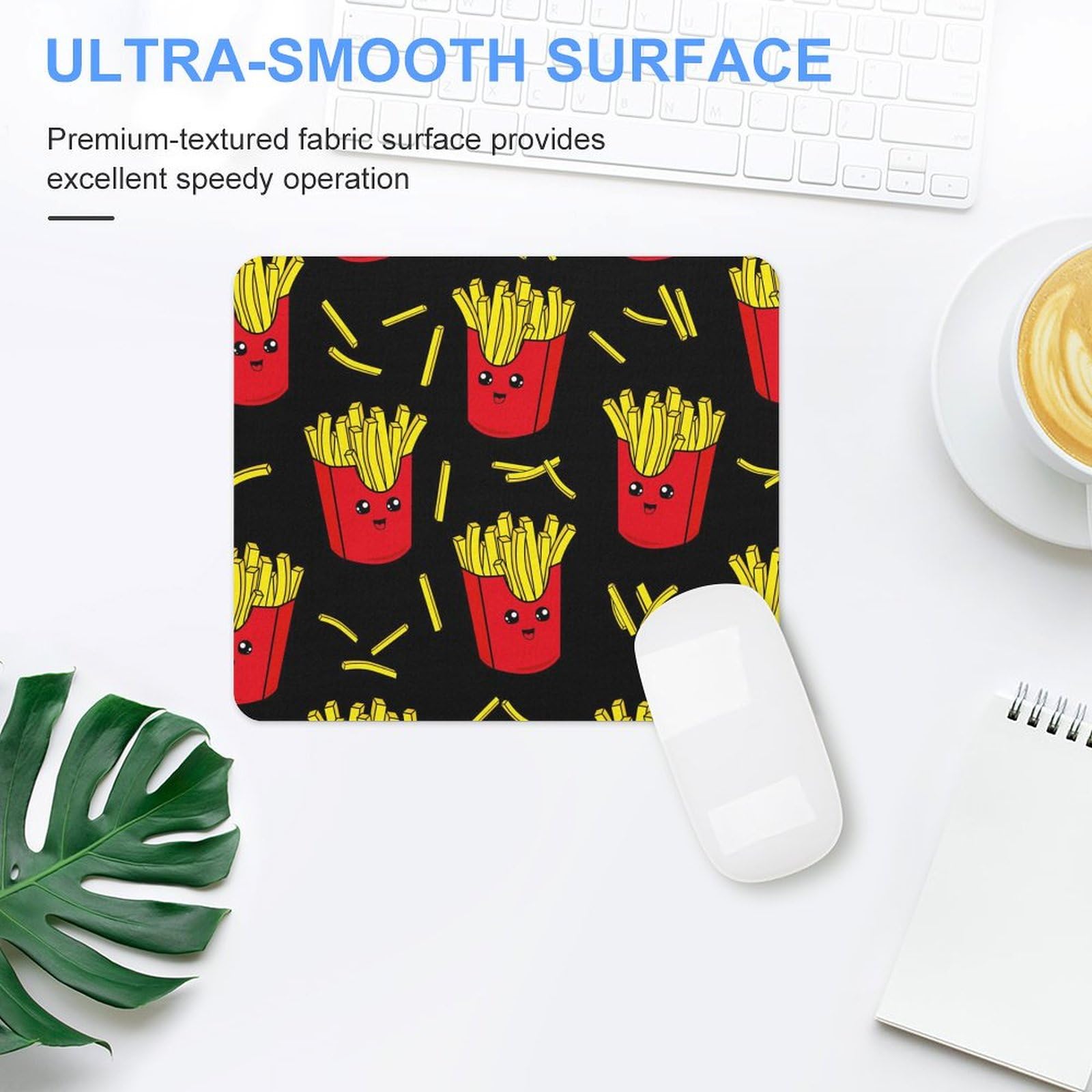 Stylish French Fries Mouse Pad - Non-Slip, Waterproof Gaming Mouse Mat for PC & Laptop - Durable Office & Home Desk Accessory (18x22cm) - Perfect for Gamers, Students & Remote Workers