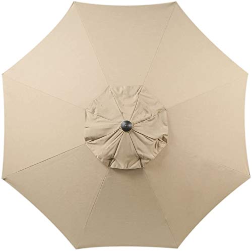 9ft Replacement Canopy for Patio Umbrella - UPF 50+ Sun Protection & Fade Resistant - Perfect for Outdoor Dining & Poolside Use