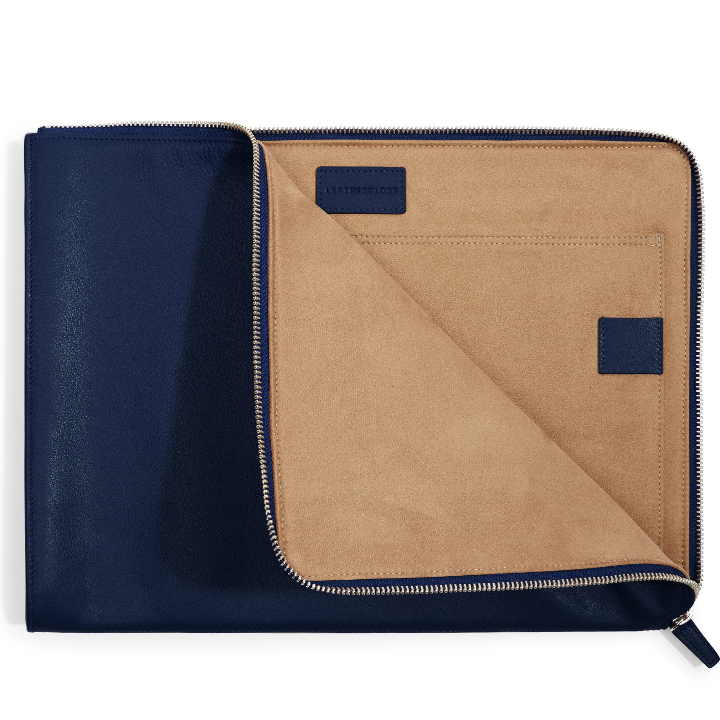 Premium Navy Blue Gusseted Document and Laptop Holder - Expandable File Organizer for Office, School & Travel - Fits Letter Size Folders & 15.6