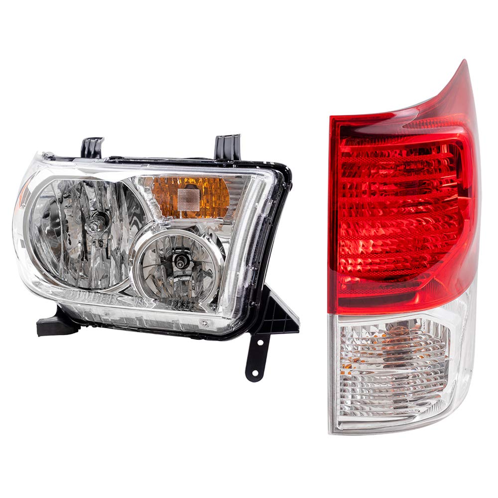 Brock Replacement 4-Piece Halogen Headlight & Taillight Kit for 2010-2013 Toyota Tundra - Perfect for Night Driving & Off-Road Adventures