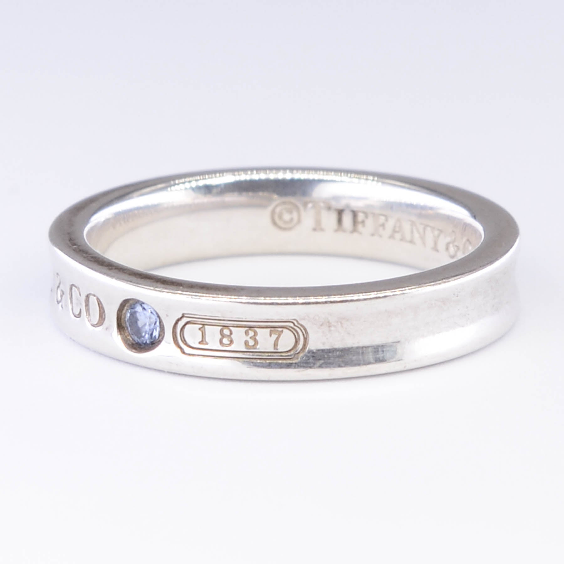 Tiffany & Co. 1837 Collection Sterling Silver Ring with Sapphires | 0.05ctw | Size 7.5 | Elegant Jewelry for Women, Perfect for Anniversary, Birthday & Special Occasion Gifts