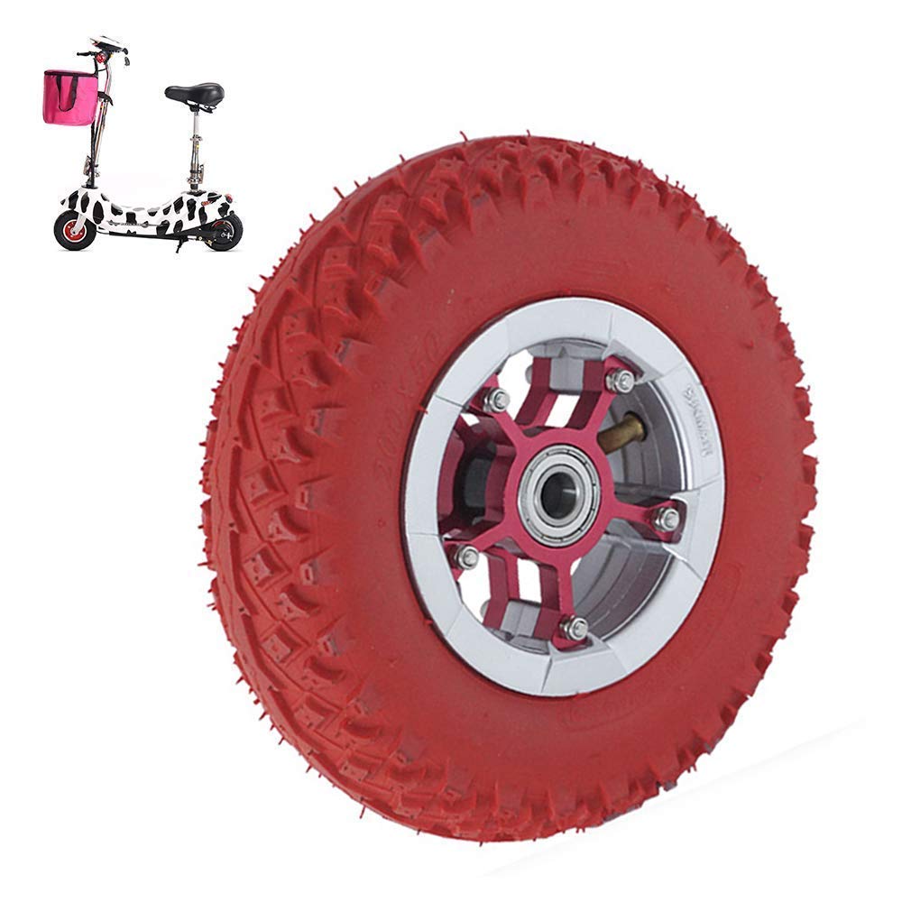 **JYCCH 8-Inch 200X50 Electric Scooter Tires - Non-Slip, Wear-Resistant Pneumatic Wheels with Bearing Options (10mm Red) - Easy Installation for 2/4 Wheel E-Scooters - Perfect for Commuting & Urban Travel**