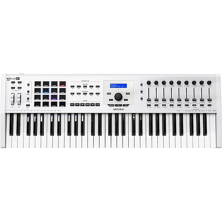 Arturia KeyLab MKII 61-Key Professional MIDI Keyboard Controller with Software Suite - White | Perfect for Music Production, Live Performance & Studio Recording