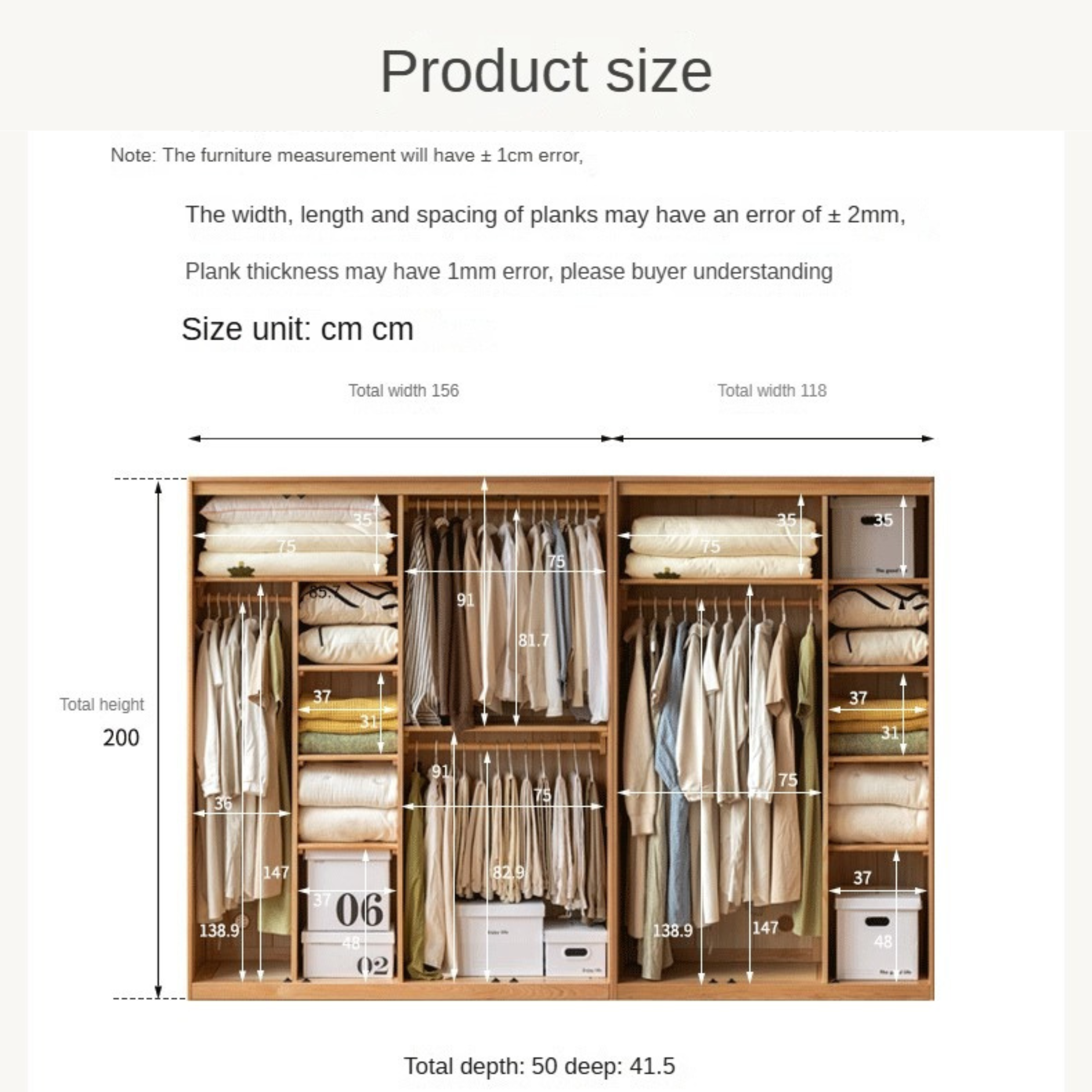 Solid Oak Wood Locker - Modern Wardrobe Closet for Bedroom, Office & Entryway Storage | Durable Wooden Cabinet with Hanging Rod & Shelves