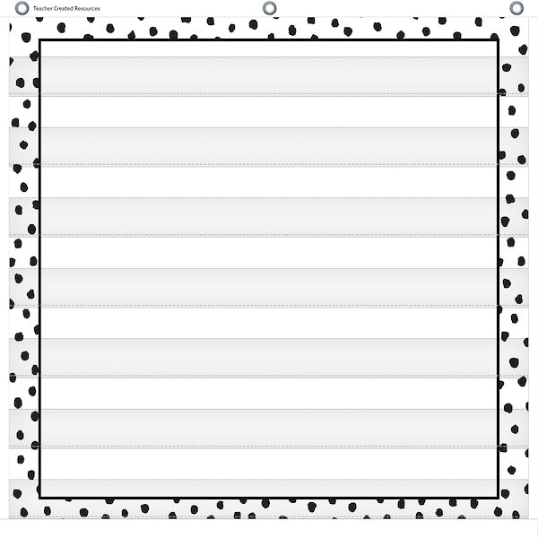 Black Painted Dots on White 7 Pocket Chart (28 x 28) - Perfect for Classroom Organization, Homeschool Supplies & Teacher Resources
