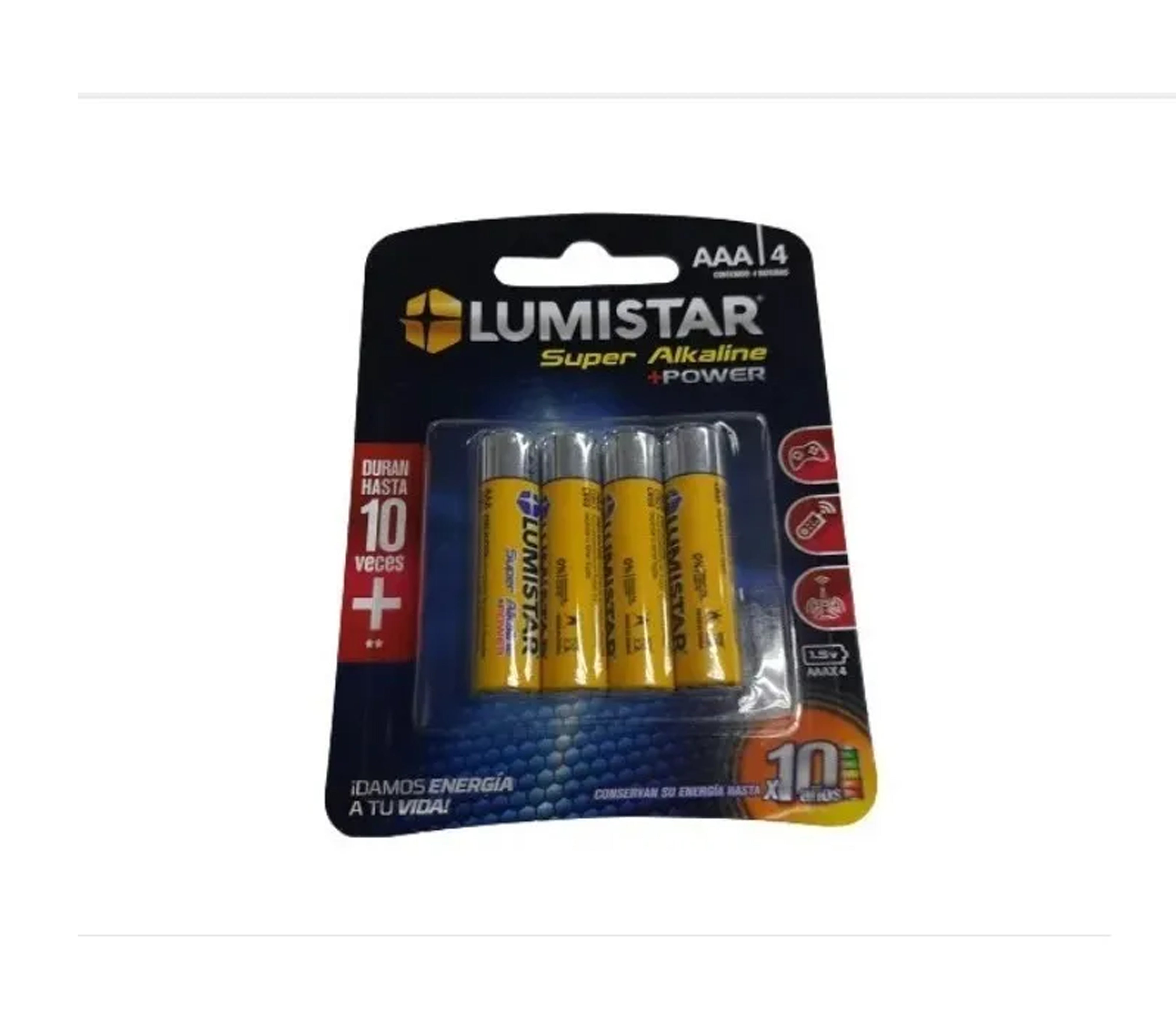 LUMISTAR Super Alkaline AAA Batteries (4-Pack) - Long-Lasting Power for Toys, Remote Controls, and Electronic Devices