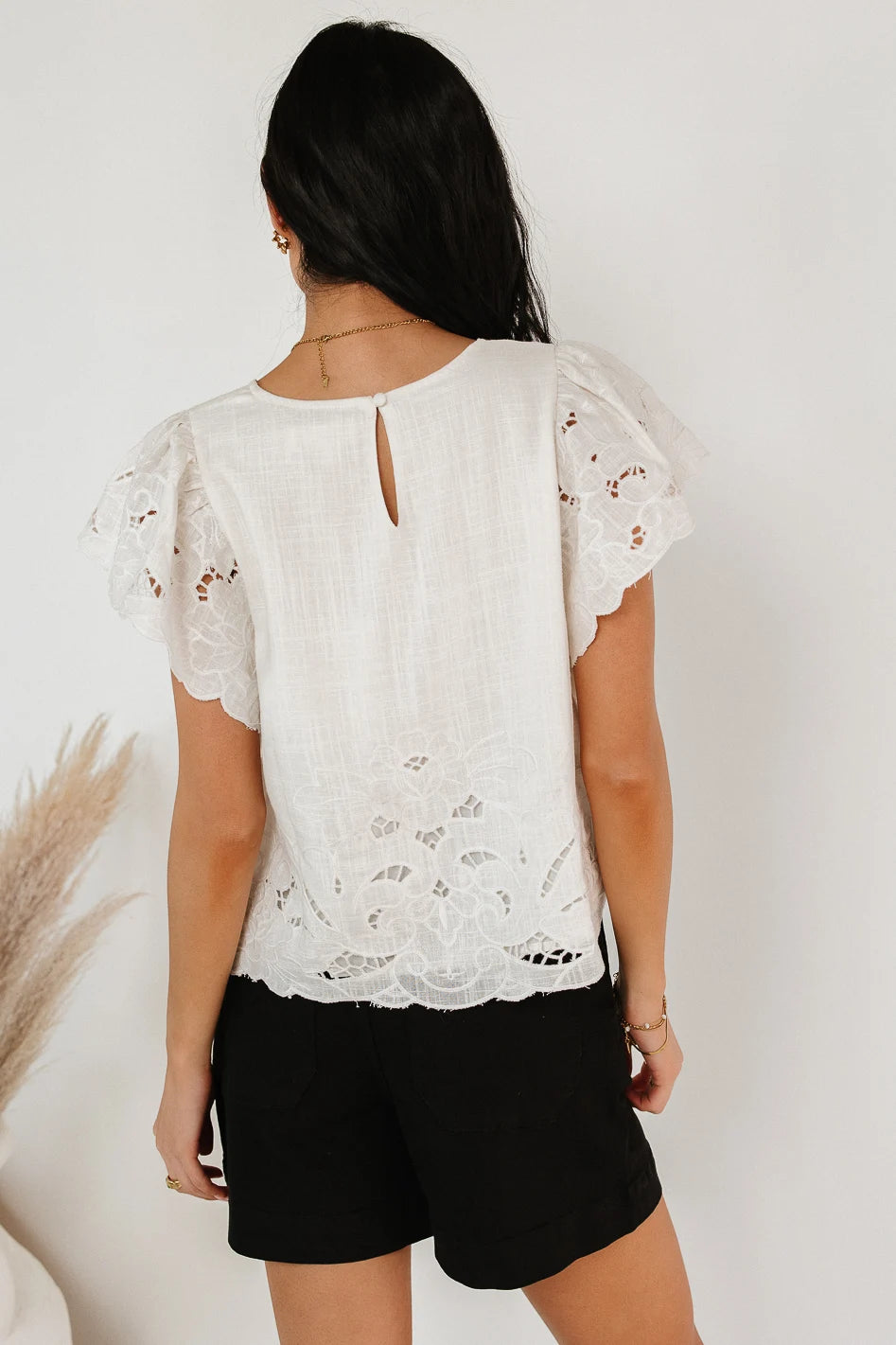 Myra Embroidered Blouse in Ivory - Elegant Women's Top for Work & Special Occasions | Final Sale