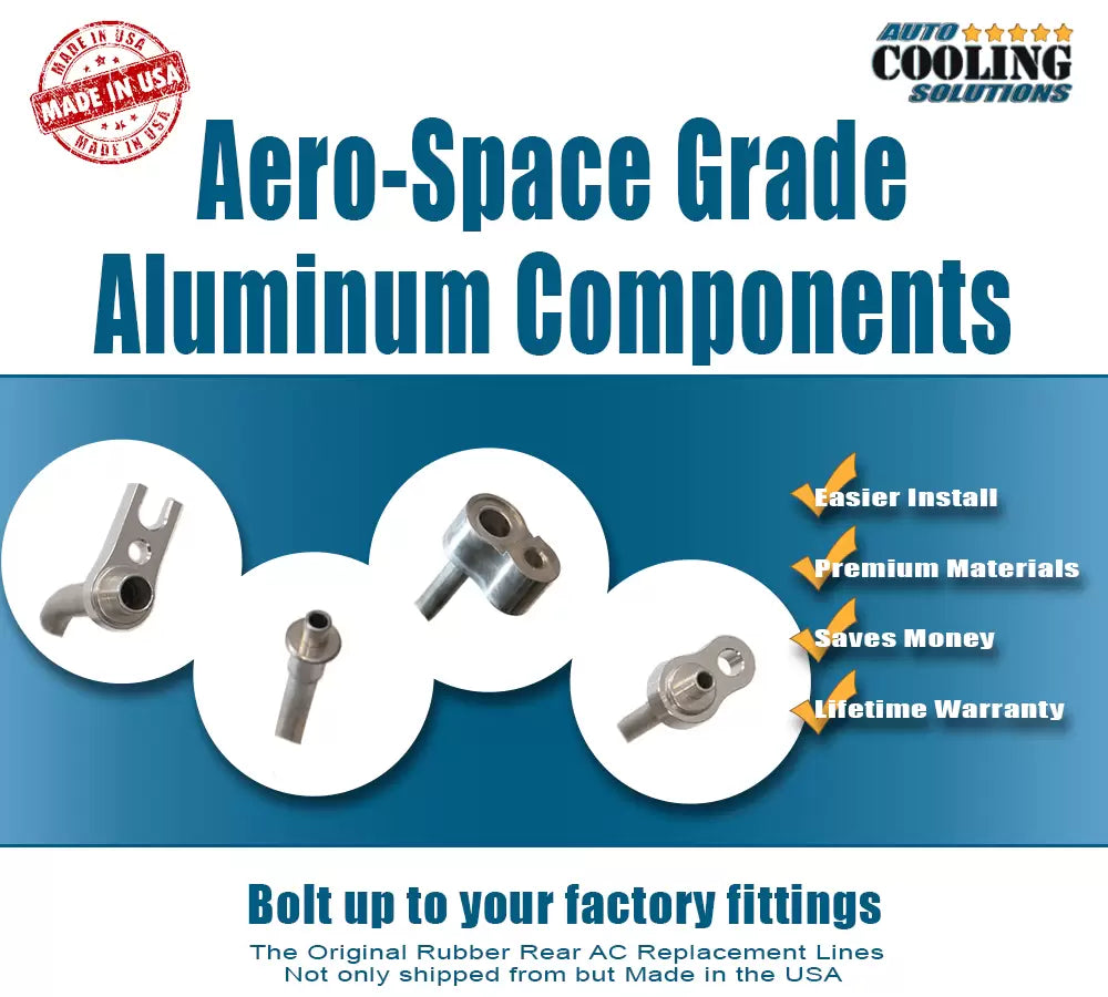 Rear AC Line Set for Chevy Suburban, GMC Yukon XL, Cadillac Escalade ESV (2015-2020) - Replacement AC Refrigerant Lines for SUV Air Conditioning Repair & Maintenance