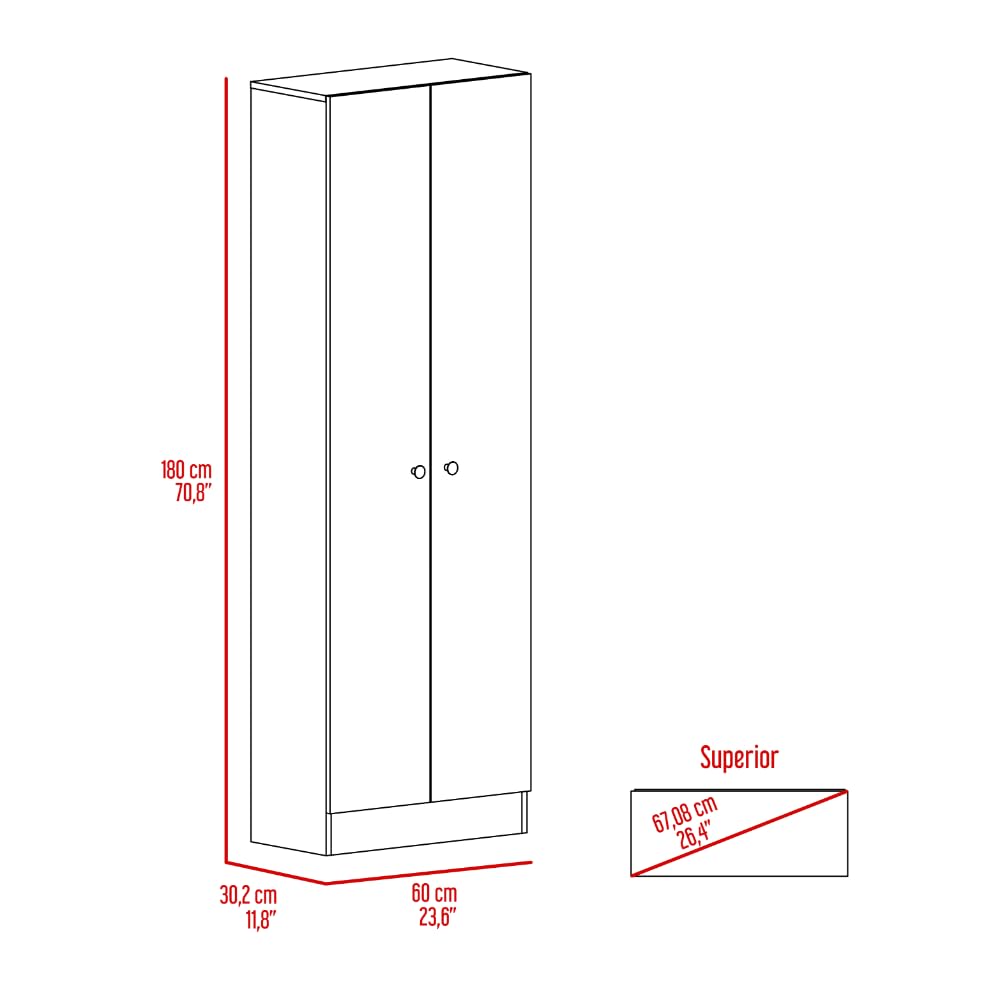 Tuhome 5-Shelf Double Door Pantry Cabinet with Multistorage - Pearl White | Perfect for Kitchen, Pantry, and Home Organization Storage Solutions