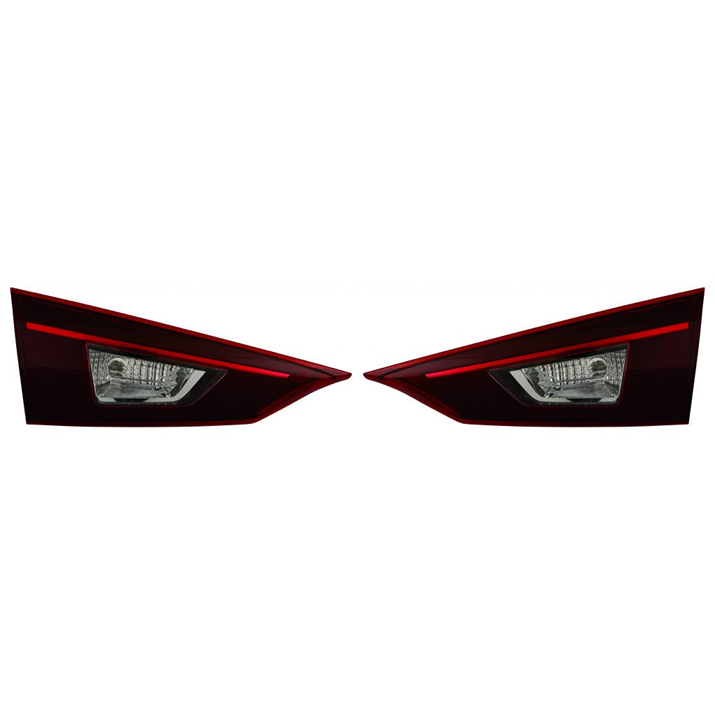 KarParts360 CAPA Certified Tail Light Assembly - Compatible with 2014-2016 Mazda 3 (Inner Driver & Passenger Side) - Replaces MA2802123 MA2803123 - Includes Bulbs - Perfect for Night Driving & Enhanced Vehicle Safety