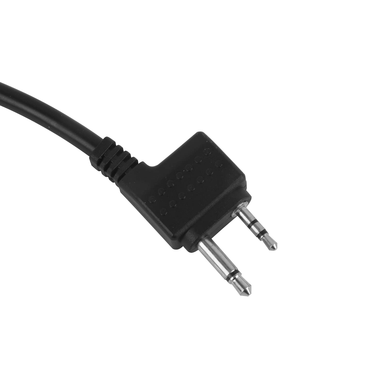 Tactical Radio Headset 2-Prong Pin Adapter U94 PTT Switch Cable - Compatible with Midland, Icom, Alinco Walkie Talkie Earpiece (Civilian Wiring) - Perfect for Outdoor Adventures, Security, and Emergency Communication