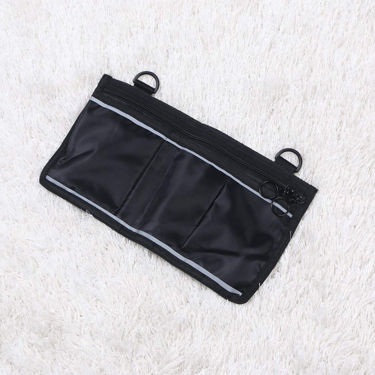 DOITOOL Lightweight Wheelchair Side Bag with Multiple Pouches - Travel Wheelchair Storage Organizer for Armrest - Fits Electric Wheelchairs, Mobility Scooters & Walkers (Black) - Perfect for Daily Use, Travel & Outdoor Activities