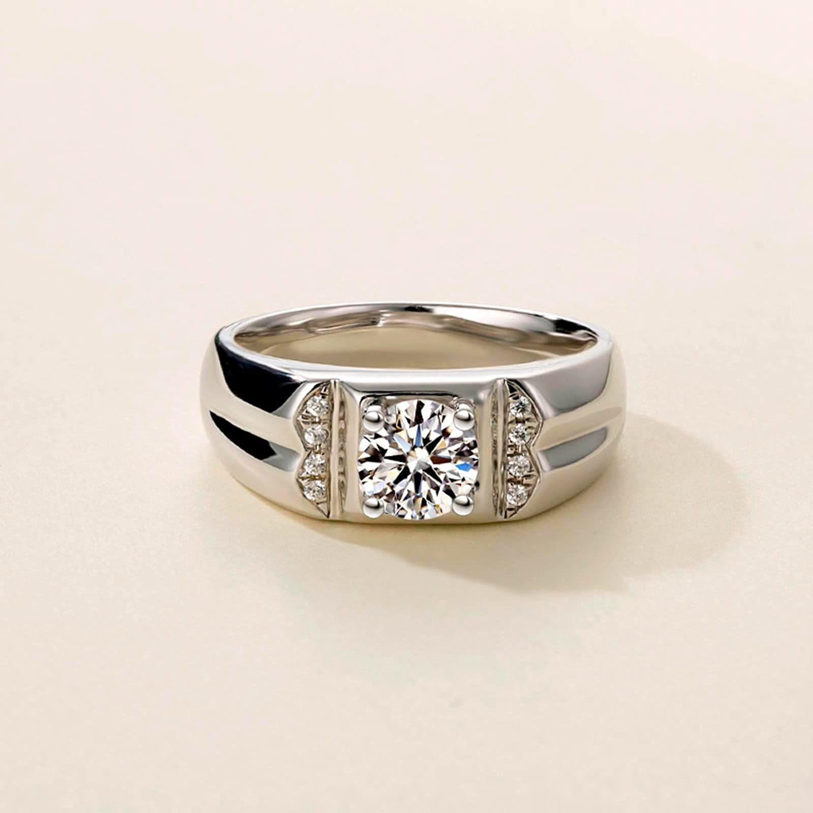 14K Moissanite Engagement Rings for Men - Wedding Promise Rings for Couples (Sizes 4-11) | Perfect for Proposals, Anniversaries & Romantic Gifts