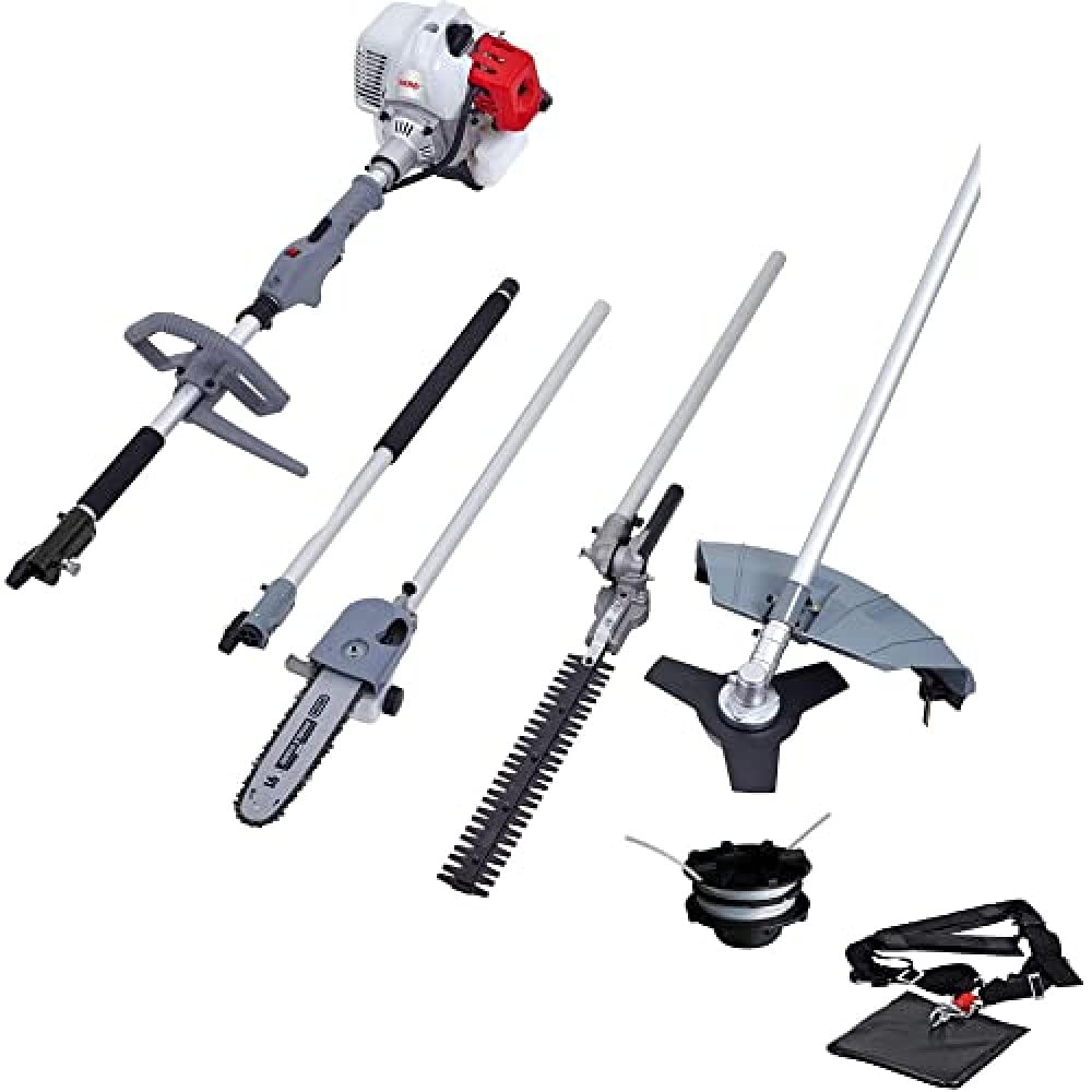 IKRA IBKH 33 Gas-Powered 4-in-1 Garden Tool Set - String Trimmer, Hedge Trimmer, Brush Cutter & Pole Saw with Extension - Perfect for Lawn Care, Yard Maintenance & Landscaping
