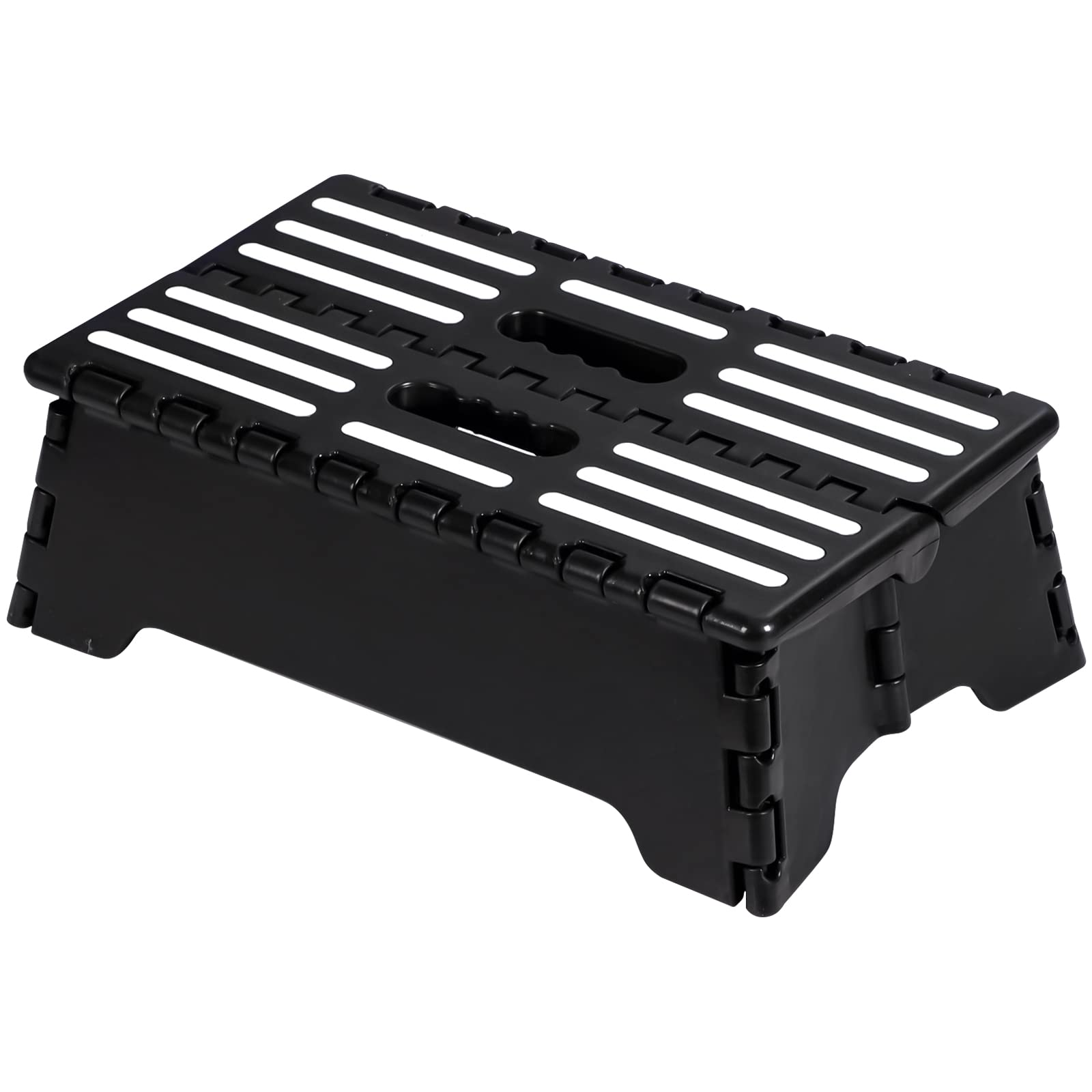 5 Inch Folding Step Stool for Adults & Kids - Portable Foldable Step Stool with Handle - Non-Slip Bathroom Step Stool for Elderly - Perfect for Kitchen, Bathroom, RV, Toilet & Home Use - Black