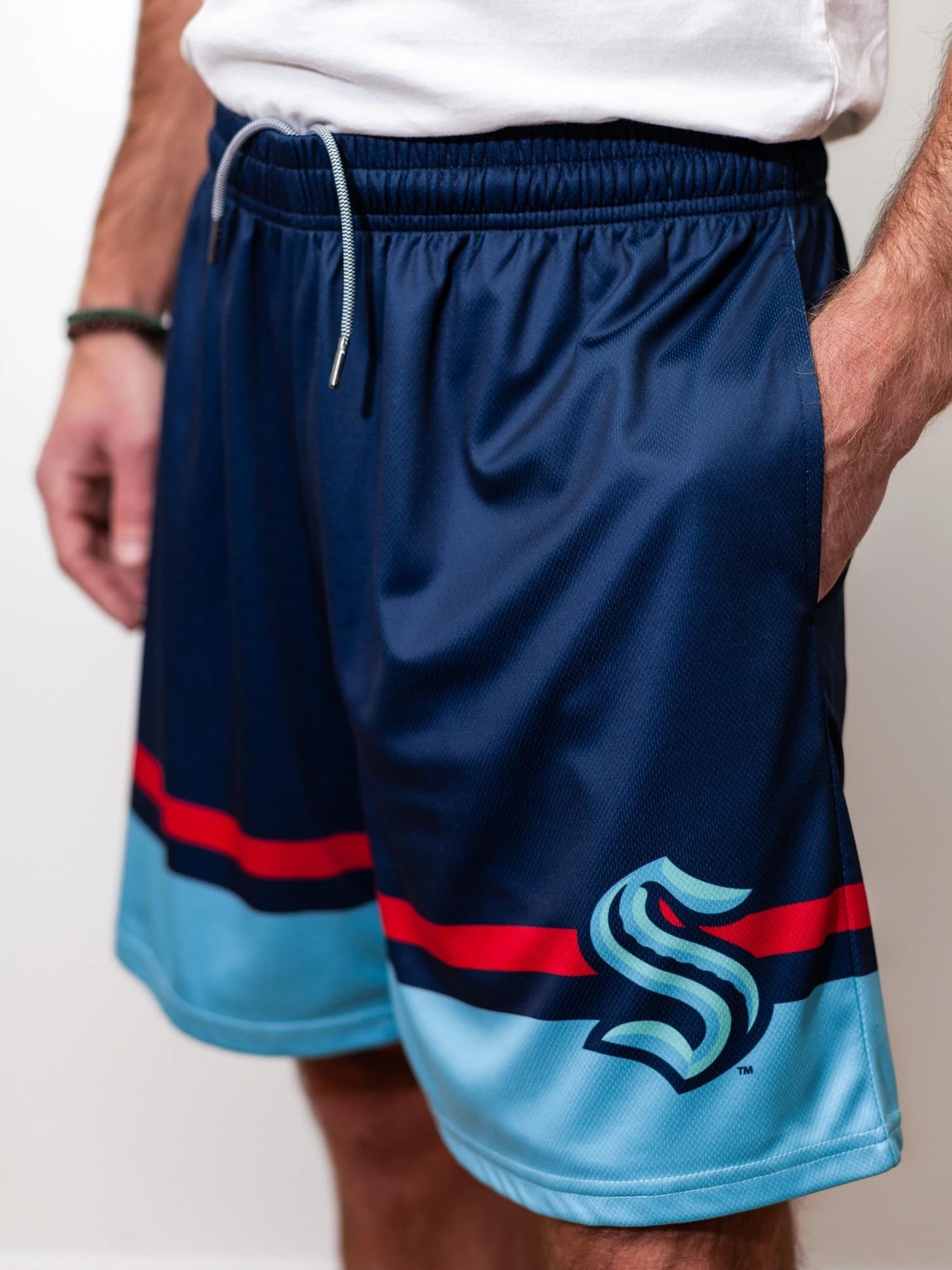 Seattle Kraken Mesh Hockey Shorts for Men - Breathable & Lightweight Hockey Apparel - Perfect for Ice Hockey, Street Hockey & Casual Wear