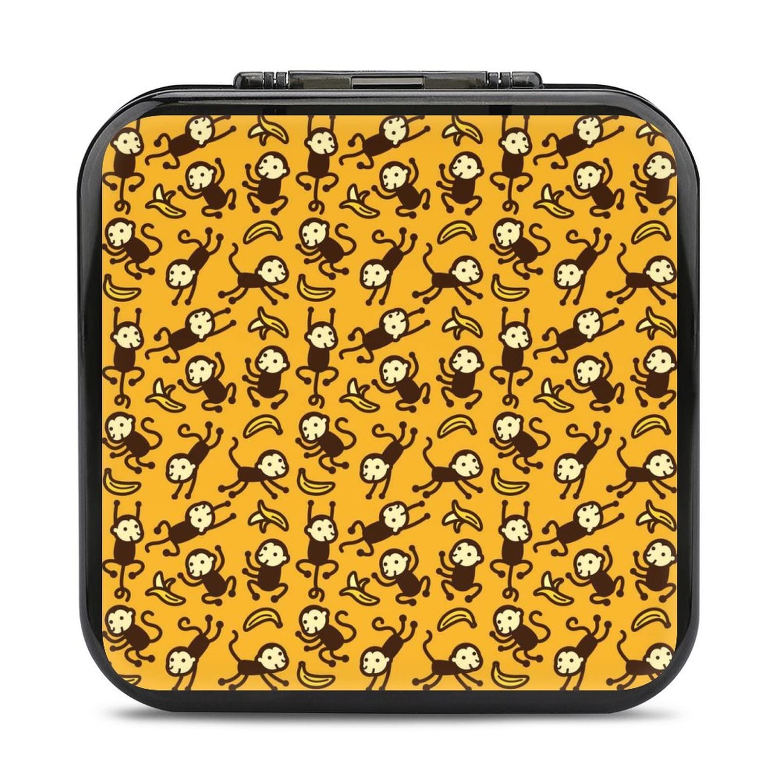 Premium Monkey & Banana Pattern Nintendo Switch Game Card Case - 24 Game Card Holder, Durable Storage Box for Travel & Home Organization