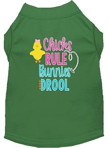 Chicks Rule Screen Print Dog Shirt - Cute Graphic Pet Tee in Multiple Colors - Perfect for Dog Lovers & Pet Birthday Parties