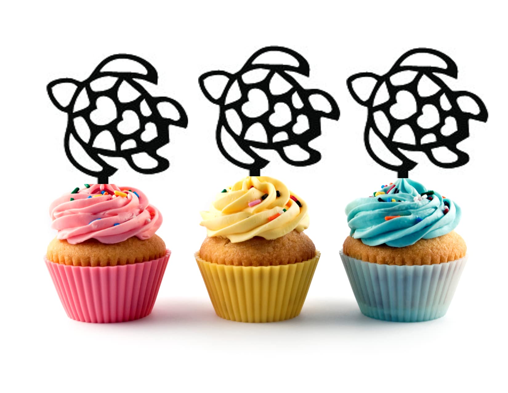 12 Pack Purple Turtle Cupcake Toppers - Adorable Fondant Decorations for Birthday Parties, Baby Showers & Ocean Theme Cakes