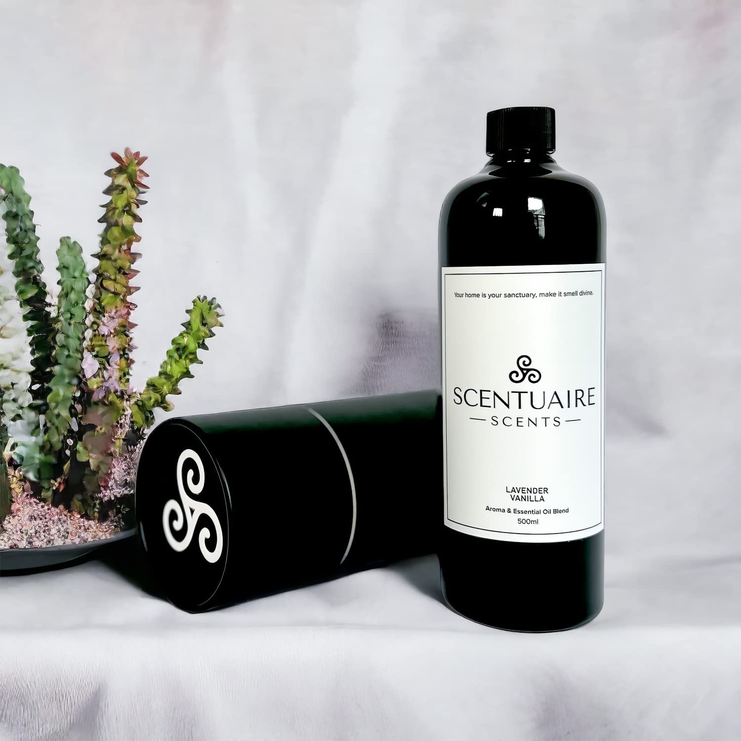 500ml Lavender Vanilla Essential Oil for Aromatherapy Diffusers | Premium Scented Oil Refill | Relaxation & Sleep Aid for Home & Spa