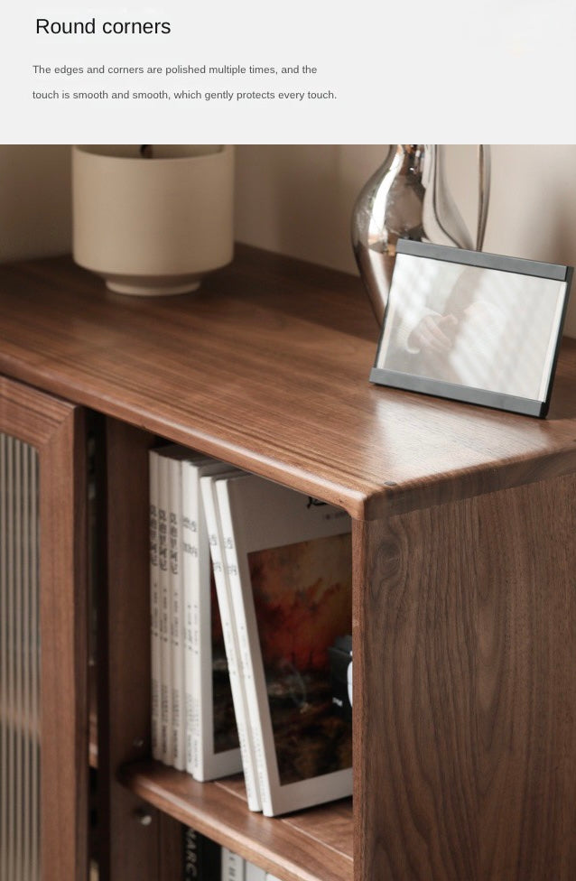 Premium Black Walnut Solid Wood Side Cabinet - North American FAS Grade Hardwood - Perfect for Living Room, Bedroom & Office Storage