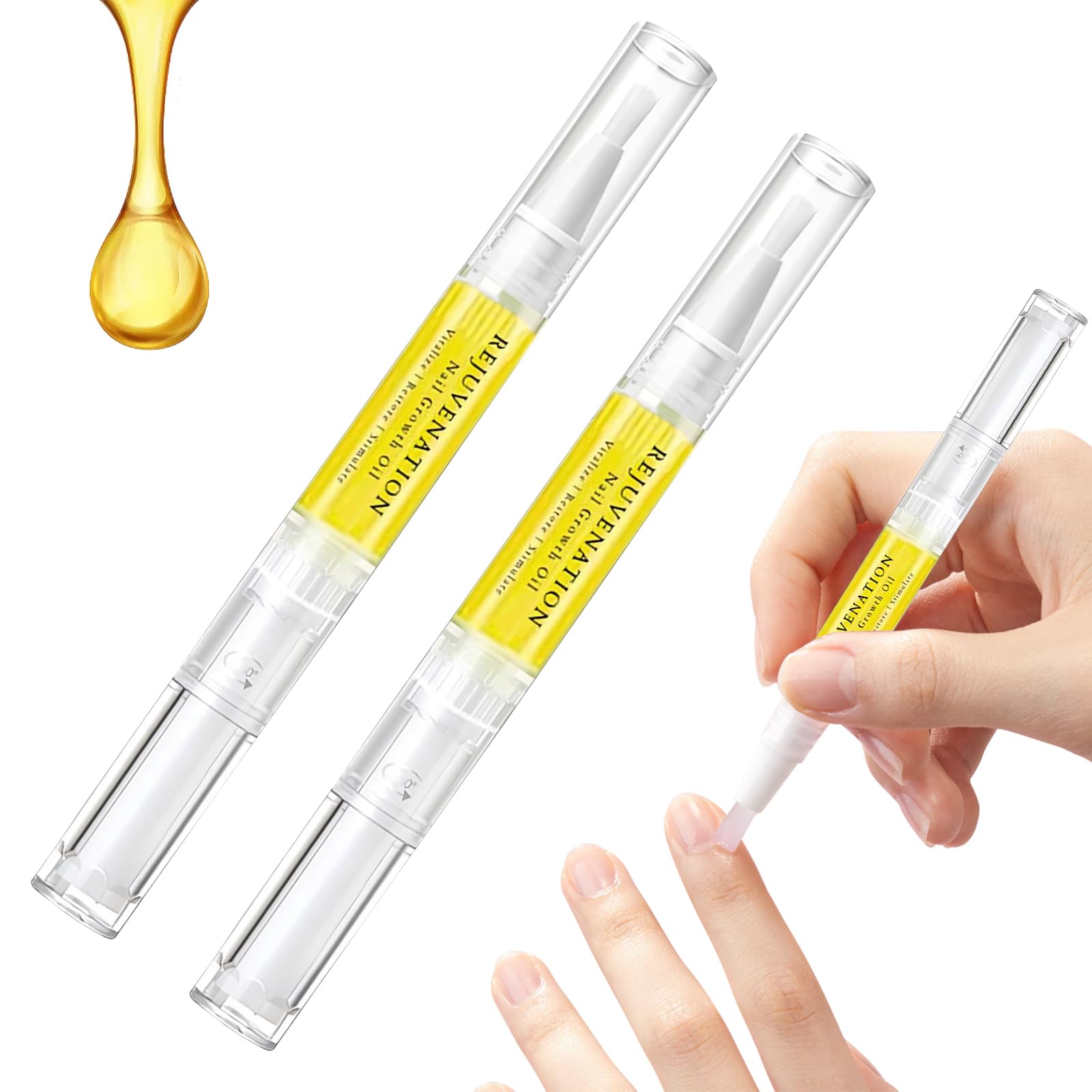 Brother Cosmetics Nail Growth & Repair Oil - Natural Nail Strengthener & Cuticle Treatment for Stronger Nails (2 Pack) | Perfect for Manicures, Nail Care Routine & Damaged Nail Recovery