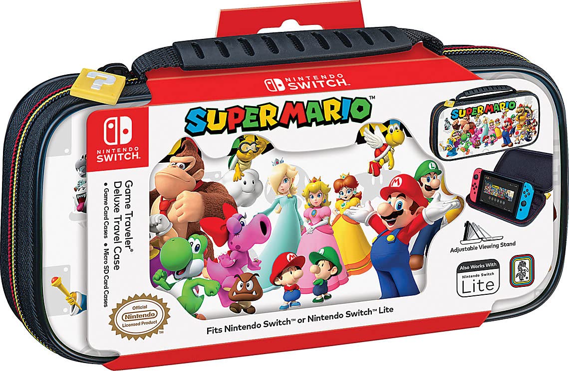 Nintendo Switch Game Traveler Deluxe Travel Case - Super Mario Edition | Protective Carrying Case for Nintendo Switch Console & Accessories | Perfect for Travel, Gaming On-The-Go & Storage