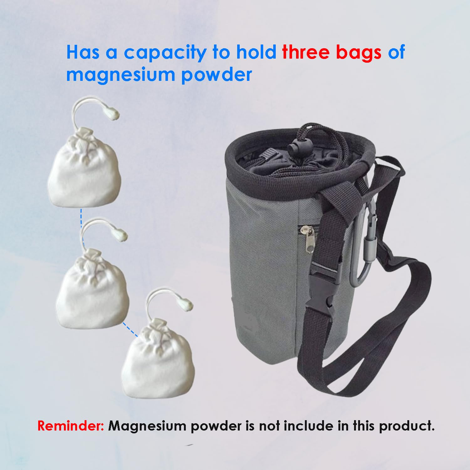 Premium Chalk Bag for Rock Climbing - Adjustable Belt, Quick-Clip & Zippered Pocket - Ideal for Bouldering, Gym Training & Outdoor Climbing Adventures