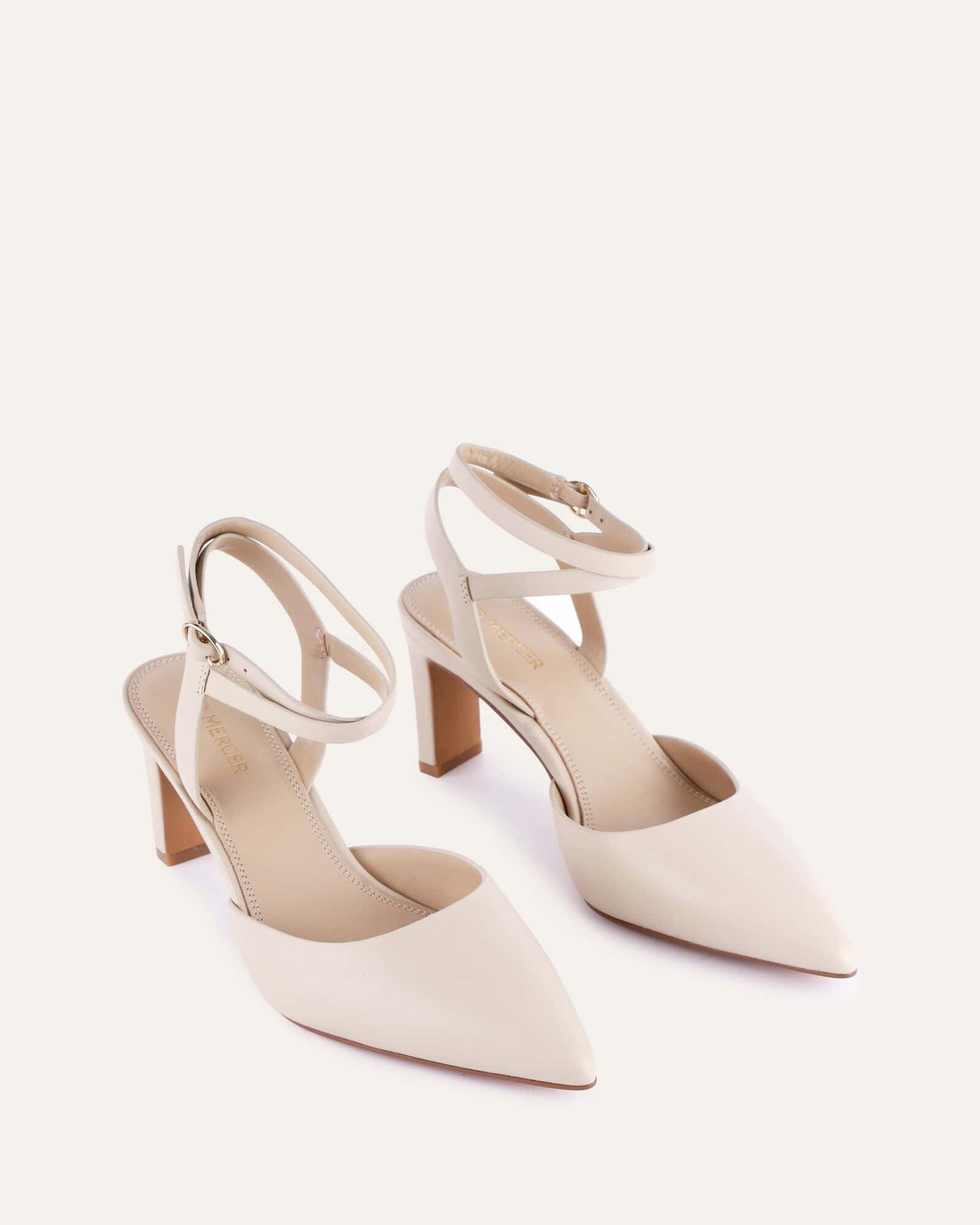 KHLOE Women's Mid Heel Sandals - Genuine Leather Comfortable Dress Shoes for Work, Party & Wedding