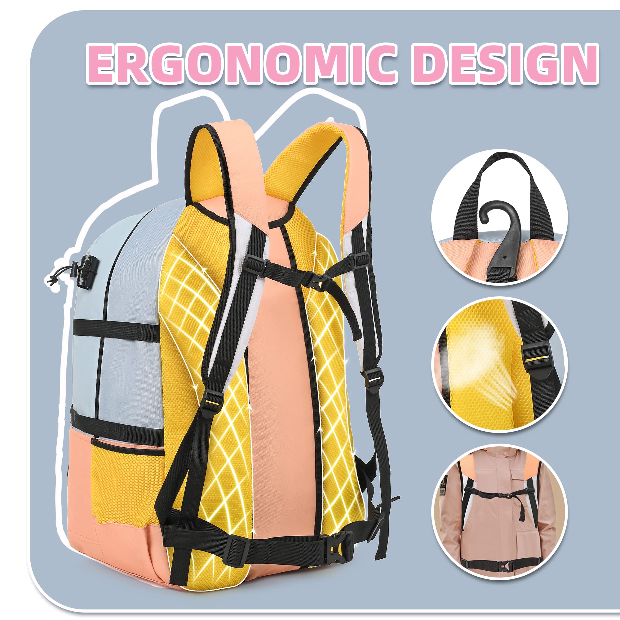 Boulder Bee Lacrosse Backpack with Stick Holders - Durable Field Hockey Sports Bag for Women & Girls - Perfect for Training, Games & Travel Accessories