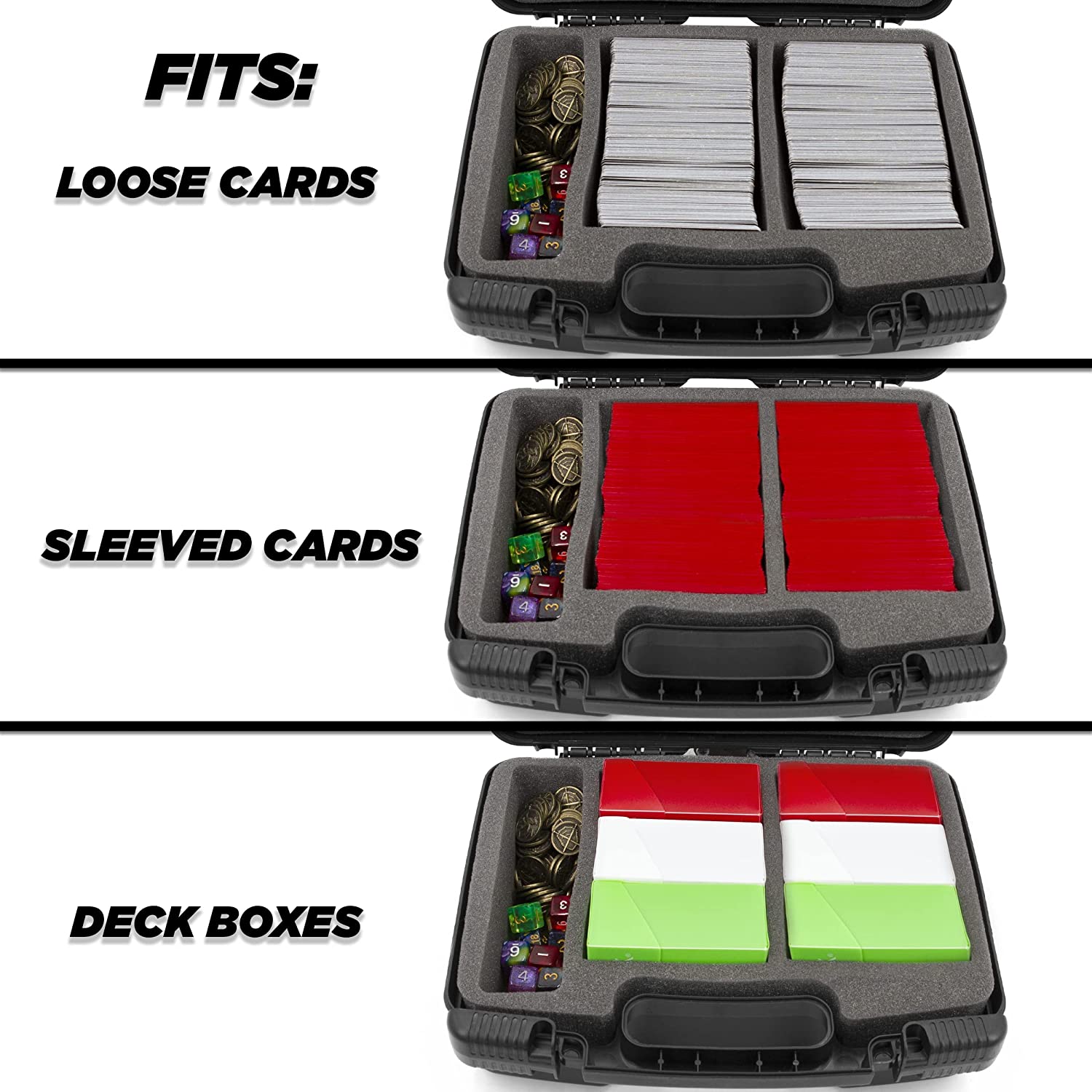 CASEMATIX 960-Card Trading Card Case - Hard Shell Card Game Organizer with 8 Dividers & Accessory Storage - Perfect for MTG, Pokemon & Sports Card Collection Protection