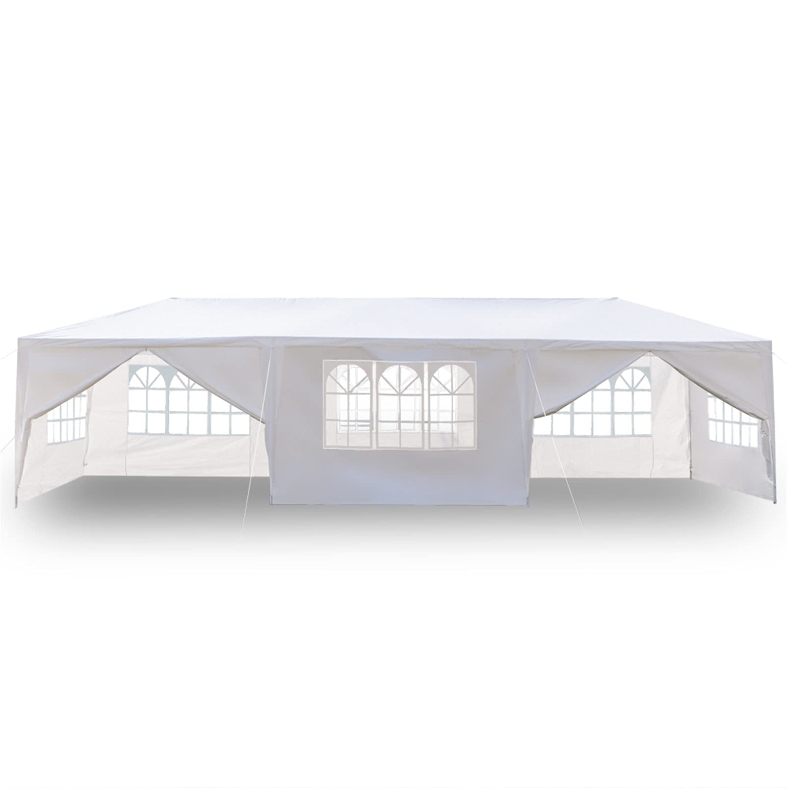 10x30ft Pop Up Canopy Tent - Waterproof Commercial Party Tent with 8 Removable Sidewalls - Perfect for Weddings, Beach Parties, Picnics & BBQ Events - Great for Outdoor Events, Farmers Markets & Tailgating (White)