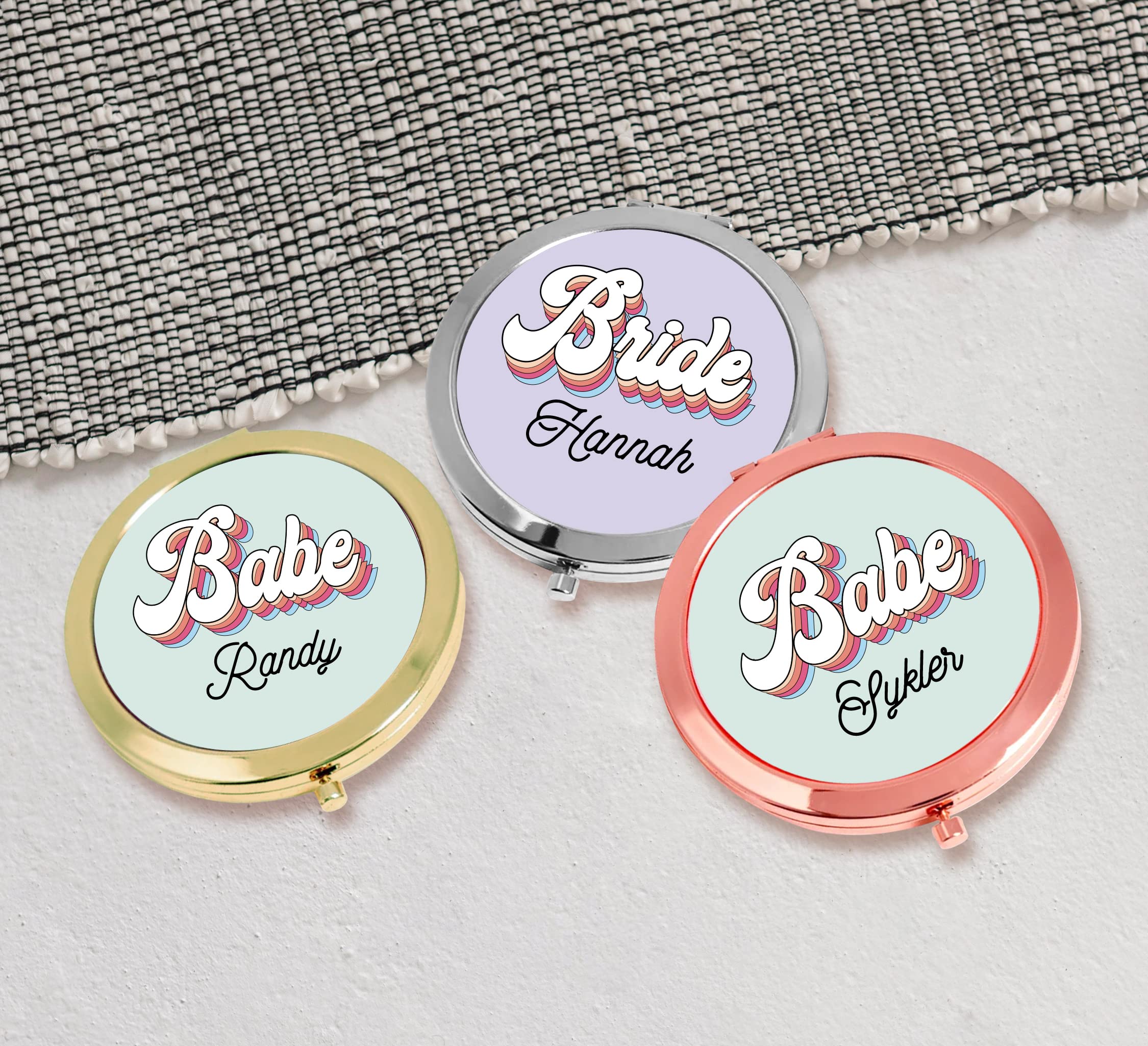 Personalized Compact Mirror - Bridal Party Gifts for Travel & Makeup