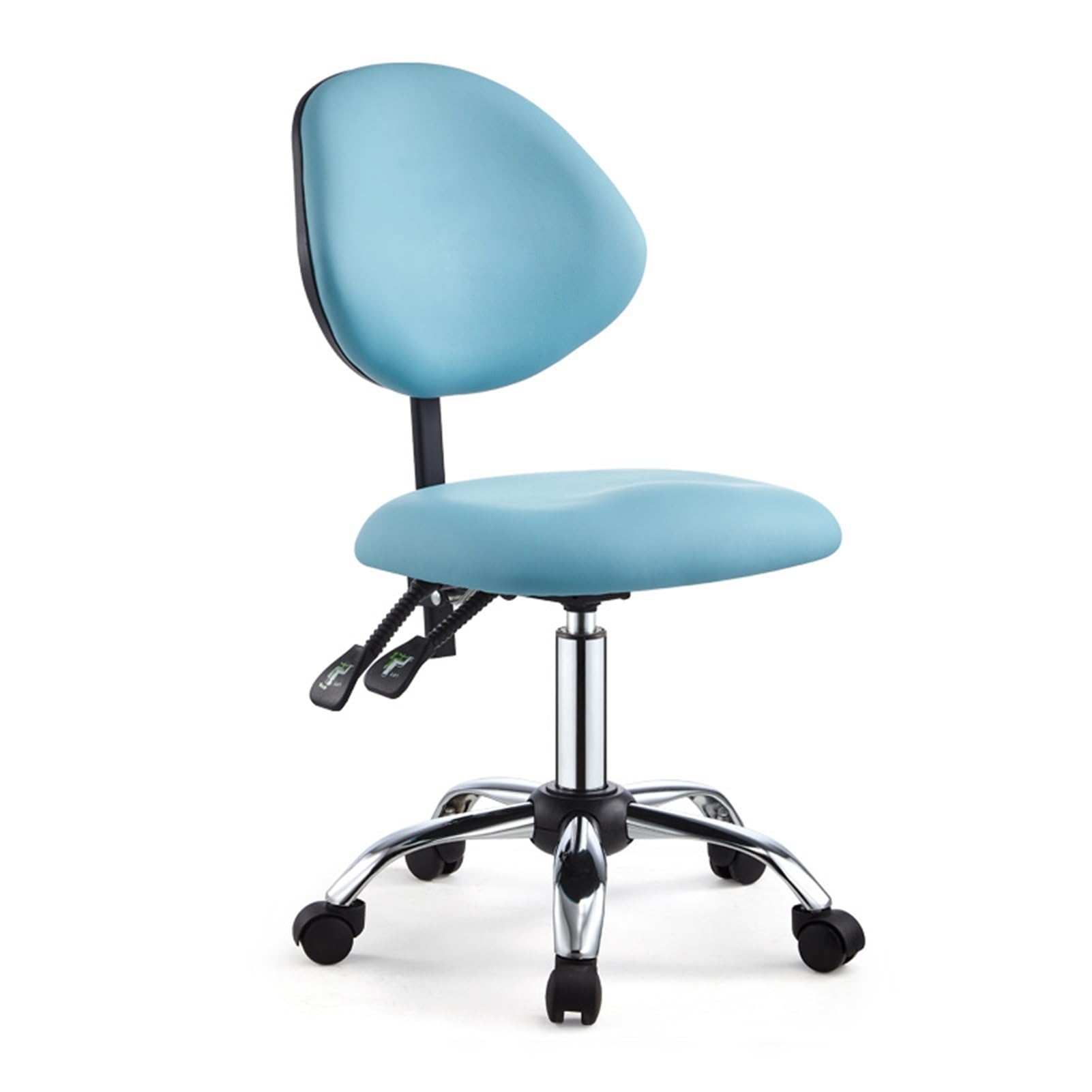 Ergonomic Rolling Saddle Stool for Dental Hygienists - Adjustable Height 46-59cm (18-23